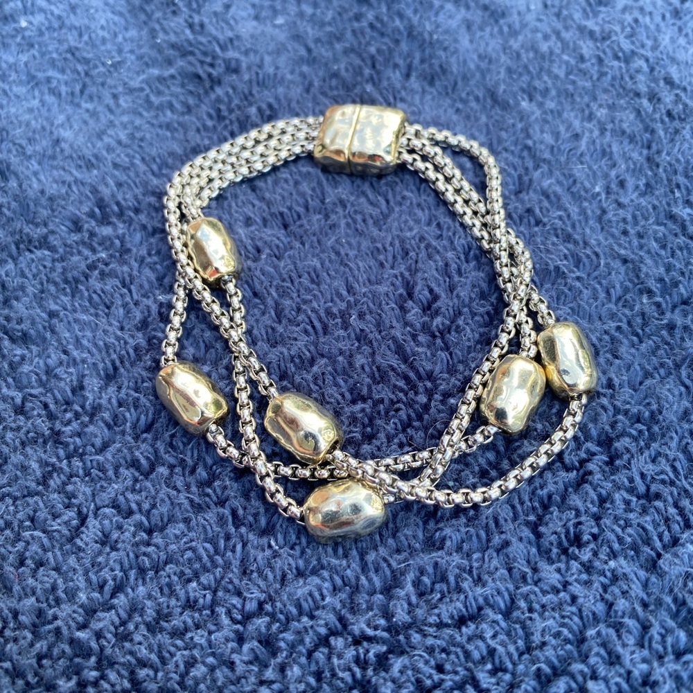 Bracelet Silver with Gold Accent